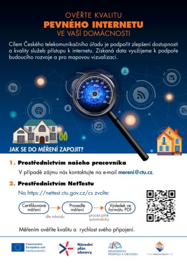 Ověření kvality pevného internetu