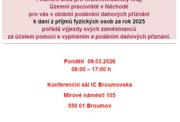 Podávání daňových přiznání k dani z příjmu fyzických osob  za rok 2025