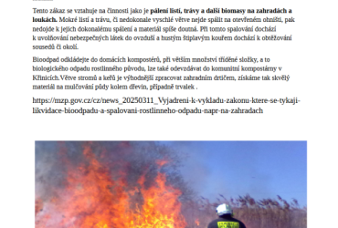 Pálení trávy,listí a větví - aktuálně